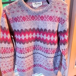 Amana Vintage‎ Wool Hunter Long Slv Crew Neck Sz. M Sweater
